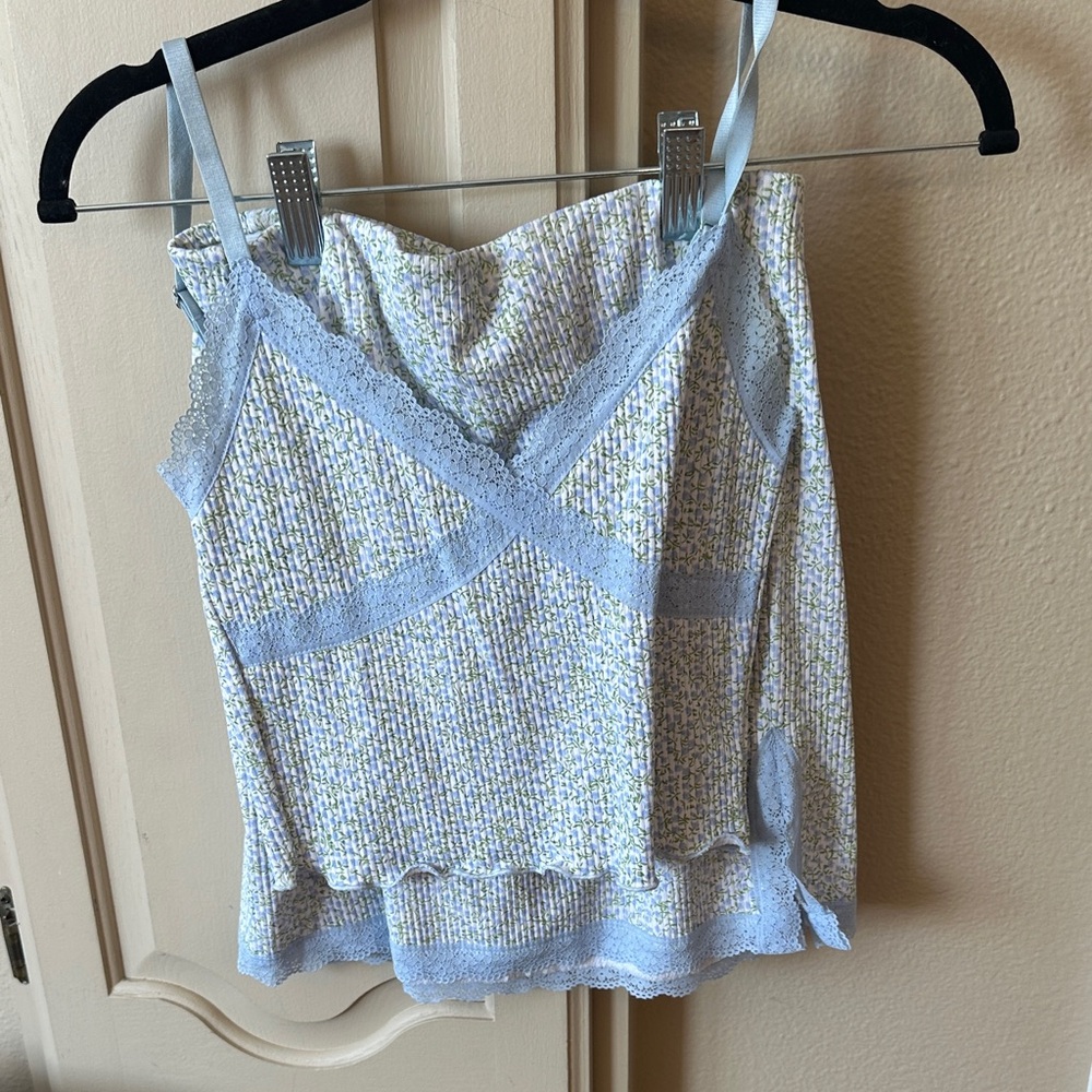 Women's Lace Trim Cami Top & skirt